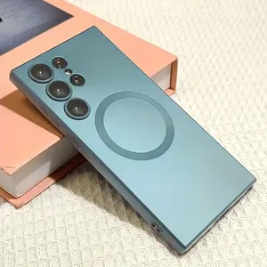 Magnetic Case for Samsung Galaxy S26 Ultra S25 Ultra S25FE S24 S23 S22 S21 Ultra Plus FE Black Smartphone Mobile Cover Slim Thin Protective Back Cover for Wireless Charging