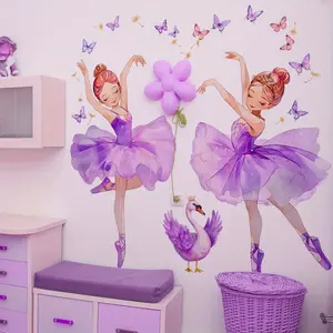 Dancing Girl Wall Sticker, Decorative Sticker, Wall Decal, Home Decor, Handmade Assembly, Static Adhesive, Perfect for Bedroom, Living Room, Kitchen Door or Walls