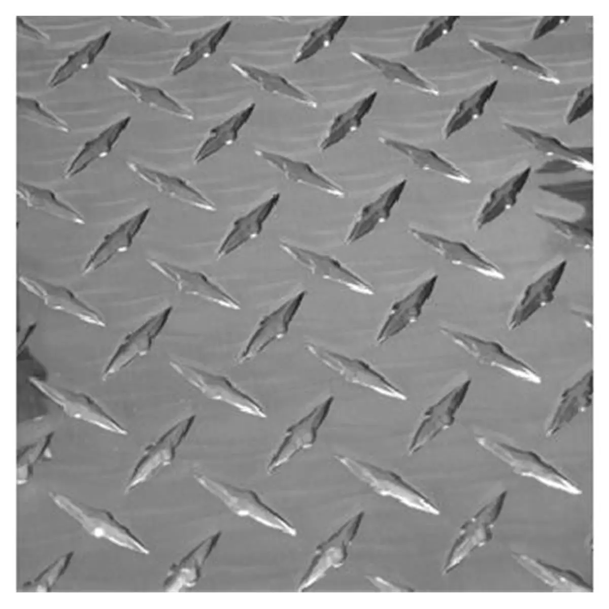 Boltmaster Metal Tread Plate, 0.06 x 24 x 48 in. Diamond Pattern Sheet with a Bright Finish for Marine and Sailing Use, Aluminum, 0.063 Thickness, Traction Grip, Marine Boats, Polished