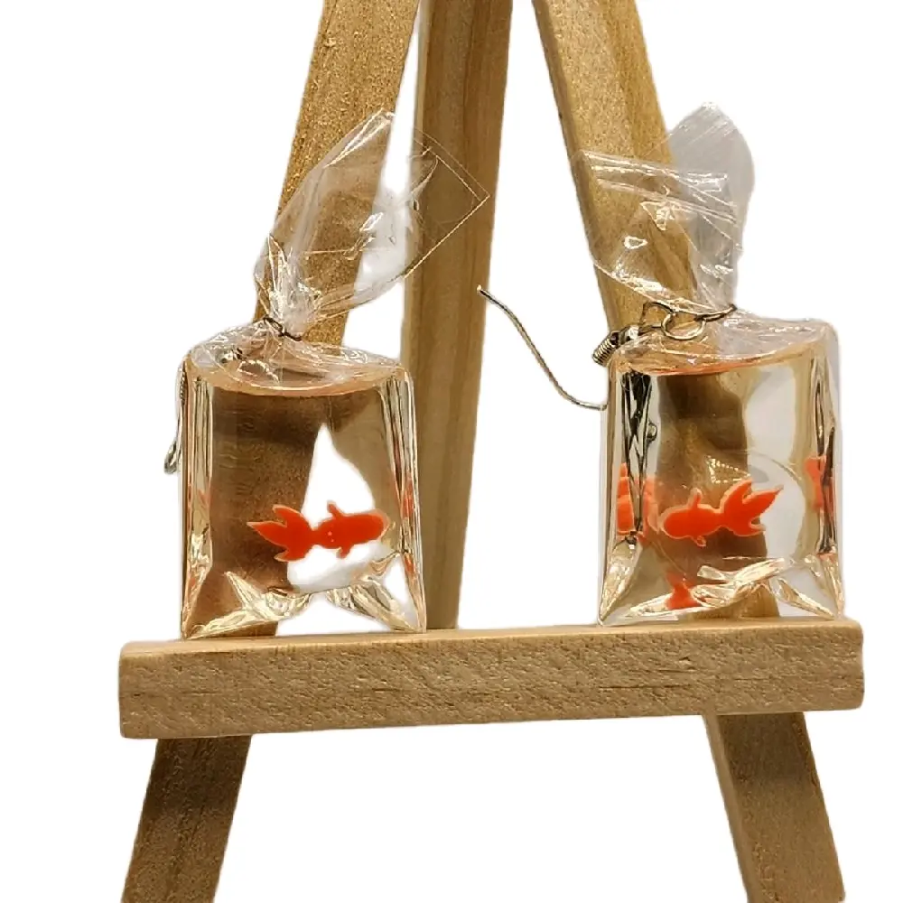 Unique Goldfish Hook Earrings with Whimsical Design Colorful Goldfish for Playful Outfits Fun Accessories Gift Idea