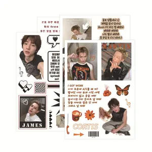 8 Sheets Cortis Cut Film Stickers Creative High-Quality Kpop Boy Group Peripheral Collage Material Waterproof Decals