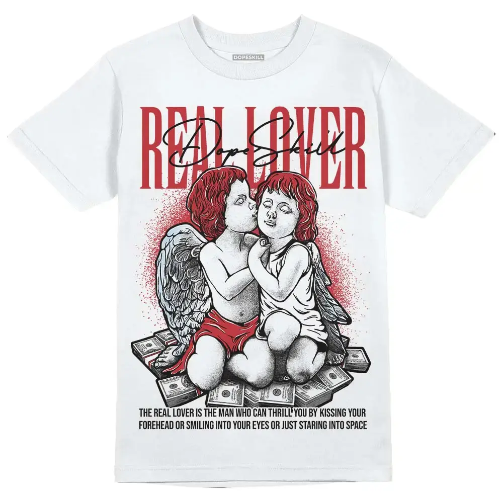 DopeSkill Graphic Tees Fire Red 5s Streetwear Unisex Cool T-Shirt Sneaker Colour Matching Real Lover Graphic