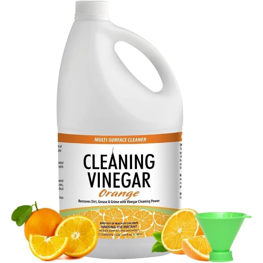 White Vinegar All-Purpose Cleaner - Citrus Orange Scent, 128oz, Easy-Pour Funnel Included, Home Supplies Surface Cleaner