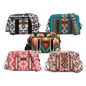Wrangler Crossbody Bag for Women Boho Aztec Small Multi Pocket Crossover Purse Wrangler Crossbody Bag for Women Boho Aztec Small Multi Pocket Crossover Purse