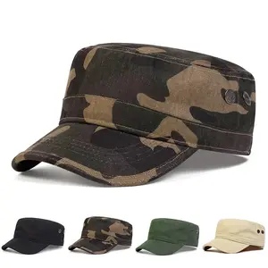 Unisex Camouflage With Pores Series Flat Top Baseball Caps Spring Autumn Sailor Hats Men Flat Top Captain Military Caps