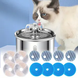 For 67oz/2L 1 set Advanced Pet Water Fountain Replacement Filters - Clean & Fresh Water for Indoor Cats - Automatic Water Dispenser Replacement Filter with Pre-Filter Sponges and Activated Carbon Filter