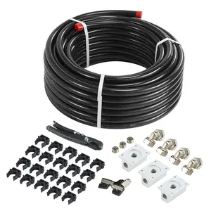【Summervibes】VEVOR Air Compressor Line Kit, 100FT x 3/4", HDPE-Aluminum Compressed Air Piping System, Leak-Proof, Pressure-Resistant & Easy-to-Install, Compressed Air Line Tubing Kit for Garages Workshops, Black