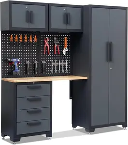 Garage Storage Cabinet System 7-Pcs Workshop Set Garage Cabinets and Storage System