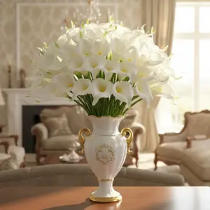 20PCS Artificial Flowers Silk Lily Bouquet - Realistic Fake Flowers for Wedding, Home, and Office Decor - Faux Floral Arrangements for Centerpieces, Bridal, and Decorative Vases - High-Quality Decorative Flowers