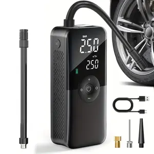 Tire Inflator Portable Air Compressor Portable Air Pump For Car Tires with Digital Pressure Gauge 150 PSI Fast Inflation Auto Shut Off Function Cordless Electric Air Pump for Bike Motorcycle Ball,etc aire