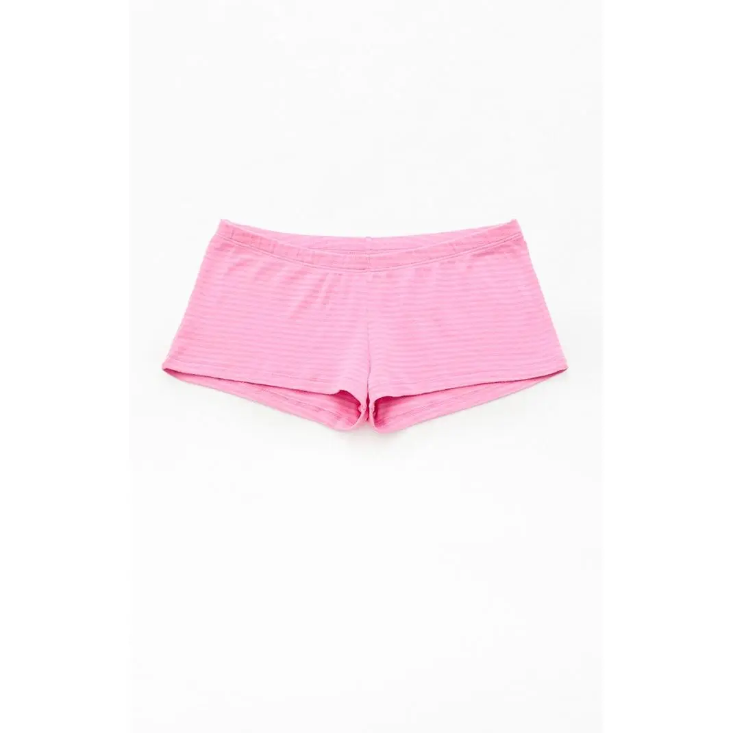 John Galt Women's Pink Striped Boxer Boyshorts