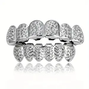 Popular Hipster Decorations - Carved Pattern Hip Hop Tooth Socket, Halloween Dress Up Ear Accessories, 1 Set Oral