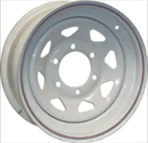 212 MAIN 20422 15x5 Circle Spoke Wheel - 5-Lug White Automotive Tire & Wheel Assembly, Ideal for Car Tire Repair and Fitting