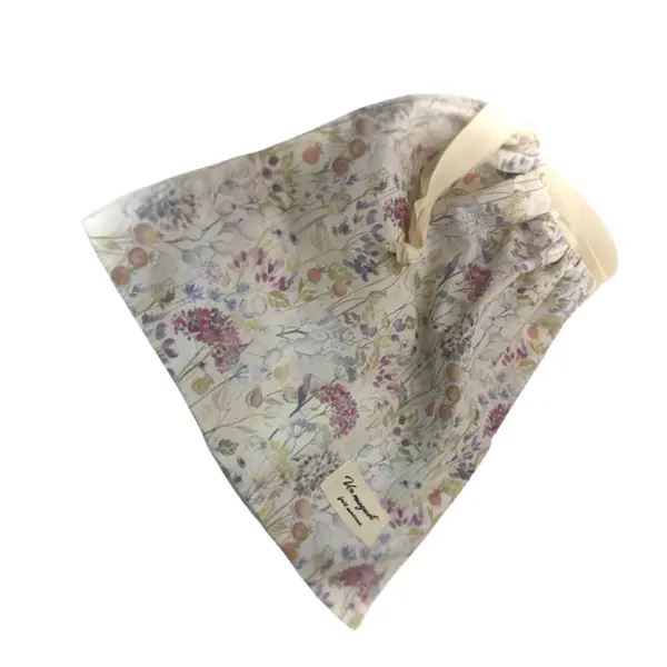 Vintage Floral Drawstring Bag - Multi-purpose Cotton Storage Pouch with Meadow Flower Pattern
