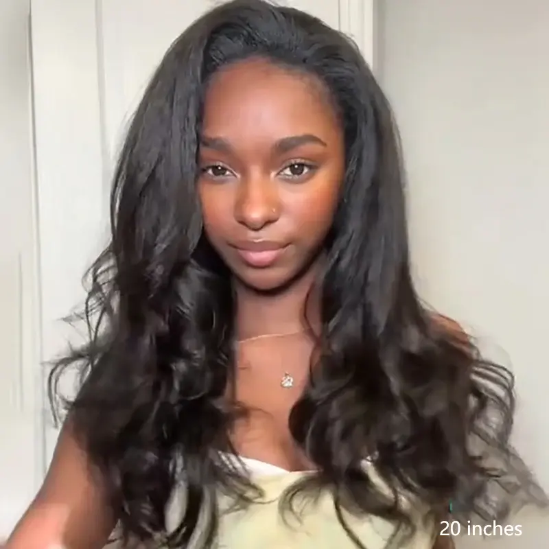 [WEAR GO HALF WIG] ISEE HAIR Invisible Hairline Wear Go Half Wig Kinky Straight & Yaki Straight Seamless Flip Over Wig Glueless Human Wigs Beginner Friendly #TikTokShopFallDealsForYou