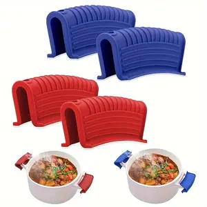 2pcs Silicone Pot Handle Covers - High Heat Resistant, Non-Slip Grip for Cast Iron Skillets & Soup Pots