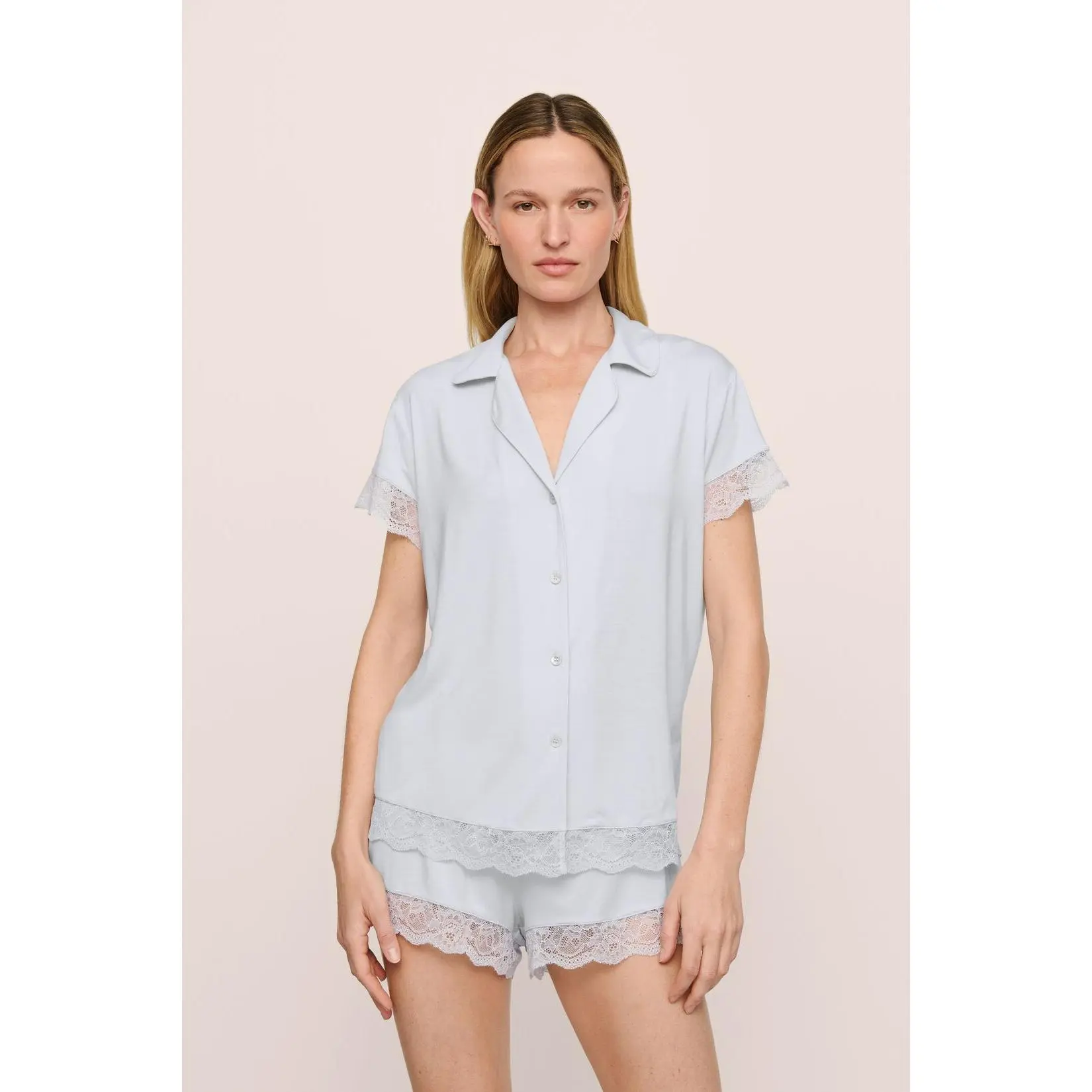 Women's Eberjey Malou Button Front TENCEL™ Modal Shortie Pajama Set, Soft Loungewear for Sleep, Button Front Pajamas