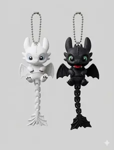 Articulated Dragon Keychain Pair