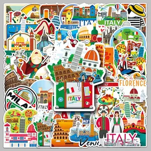 Italy Series Graffiti Sticker, 50pcs Waterproof Decorative Sticker, DIY Creative Stickers for Phone Case, Laptop, Notebook, Helmet, Skateboard