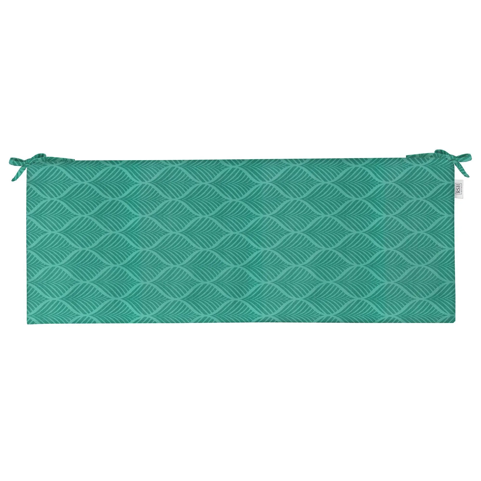 RSH Décor Fenbrook Teal Foam Cushion with Ties for Indoor Outdoor Bench, 72” x 18” x 3”, Made in USA