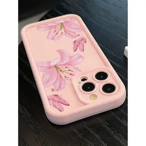 Pink Lily Butterfly Pink High Bamboo Phone Case Suitable for Apple 1case iPhone 17 Air 16 16e 15 14 13 12 11 Pro Max Plus X XS