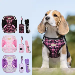 Automatic Retractable Dog Leash for Small Medium Dogs, Breathable Reflective Chest Harness, Adjustable Safety Harness, Anti-Pull Night Safety Walking Rope