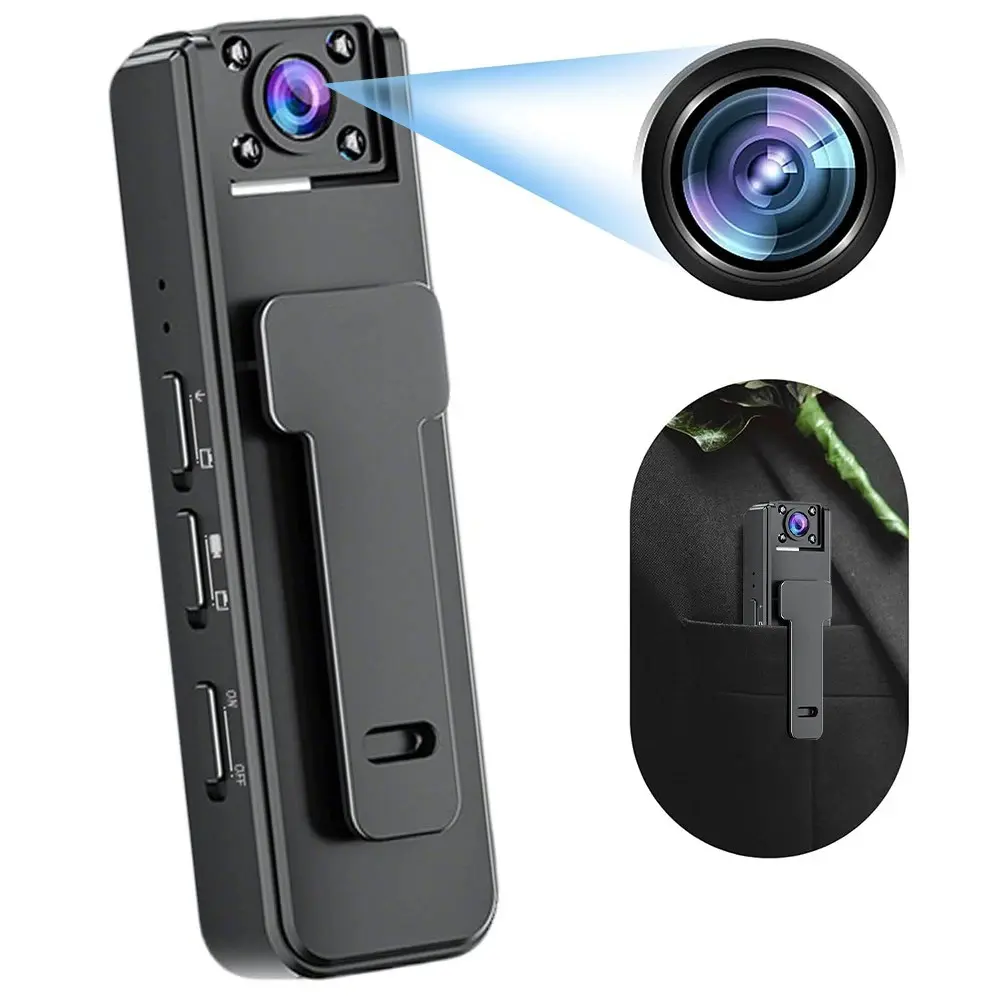Wireless Vlog Body Camera With 16G SD Card, 1080P Camcorder, Wearable Body Cam with Night-Vision & 180° Rotation Lens, Portable Sport DV Camcorder for Outdoor Sport Skiing Cycling Hiking（No APP）
