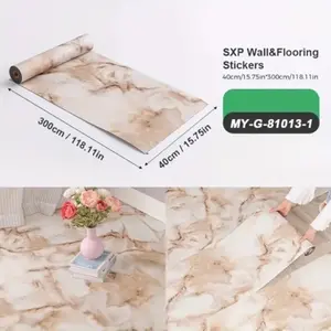 Luxury Marble Wall Panel with 3D Texture, Vintage Wood Grain Floor Sticker, Easy Peel and Stick, Stain Resistant, Marble Pattern Wallpaper for Living Room & Office