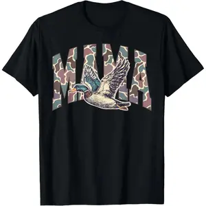 100% cotton Mallard Duck Hunting Mama Retro Camouflage Daddy Mothers Day T-Shirt