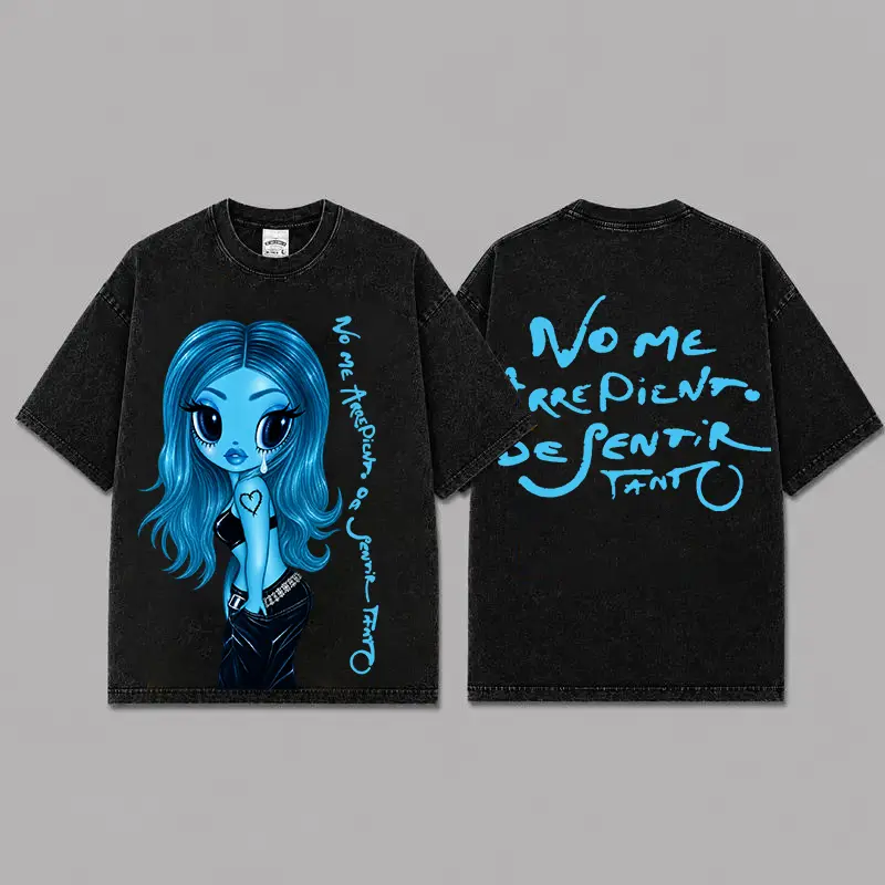 No Me Arrepiento De Sentir Tanto Shirt, Tropicoqueta Tee, K-Karol Black Washed T-Shirt, Bichota Tee, Latina Forever Fan Gift Shirt, Acid Wash Shirt