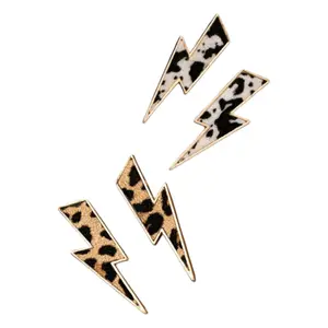 When Lightening Strikes Bolt Post Back Earrings Striking Bold Jolt Of Energy Energetic Leopard Print Stylish Post Back Design