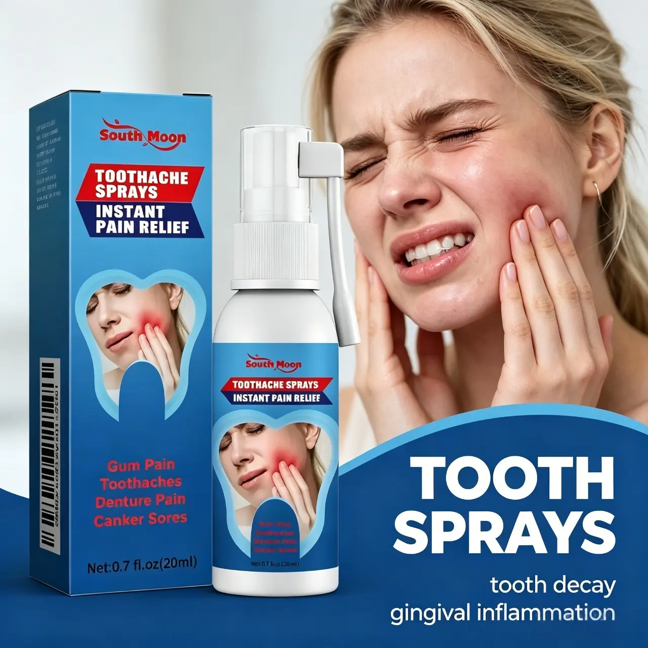 Oral Care Spray for Sensitive Teeth Discomfort Relief, Toothache Relief & Gentle Tooth & Gum Care - Unscented Mild Formula Soothes Swollen Gums for Daily Oral Health Use