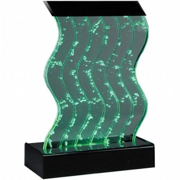 212 MAIN Cell Cast Acrylic Water Panel Wave Fountain for Pet Dogs - Smooth Feeding Supply, Easy Clean, Bubble Flow, Creates Lighting, Indoor Decor for Nightstands, Entertaining Spaces