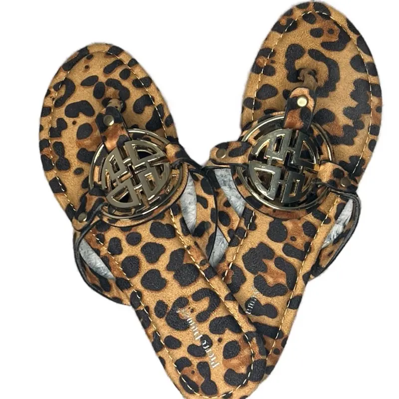 Pierre Dumas Leopard Pattern Sandals with Buckle - Women's Footwear - Girl