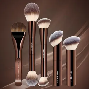 Professional Soft Makeup Brush Set, 5 Counts/set Makeup Brush with Soft Bristles, Face Makeup Brushes, Makeup Tool Accessories for Powder Liquid Cream, Trending Makeup, Summer Makeup, Korean Makeup, 2000s Makeup