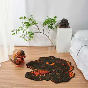 Dinosaur Pattern, 1 Count Creative Soft Comfortable Floor Mat, Animal Printed Rug, Decorative Carpet for Home Living Room Bedroom Study Room