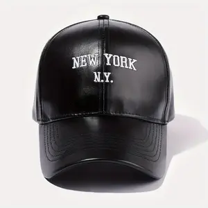 1pc Minimalist PU Leather Unisex Baseball Cap for Outdoor Leisure and Vacation