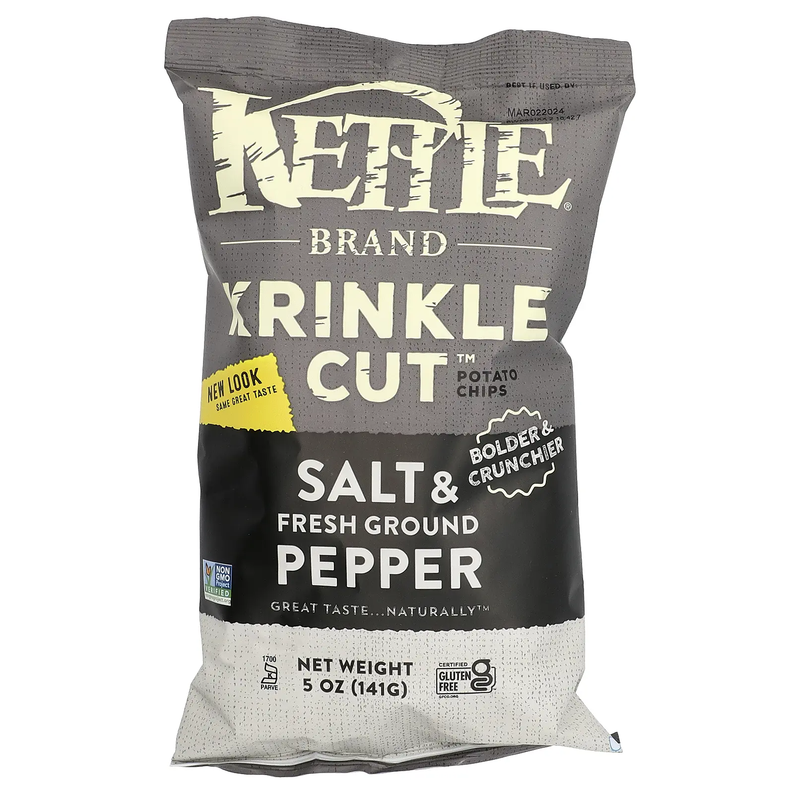 Kettle Foods Krinkle Cut™ Potato Chips, Salt & Fresh Ground Pepper, 5 oz (141 g)
