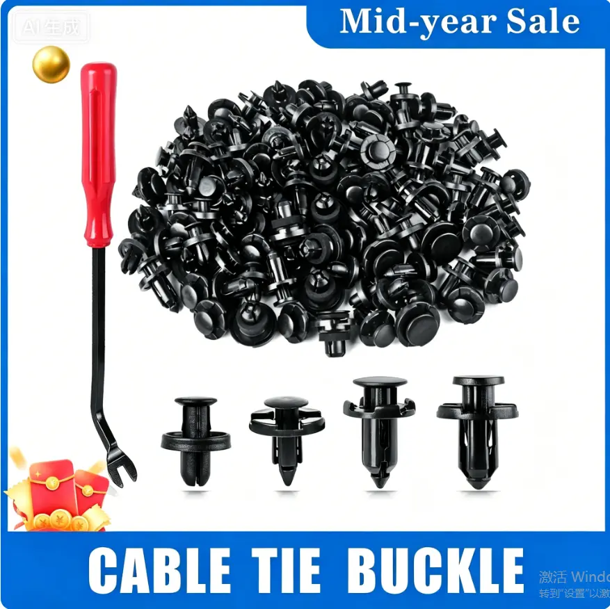 SummerVibes200PCS Car Clips for Hole Plastic Rivets RetainerFender Push Pin Fastener Bumper-a total of 6sizes Automotive Accessories Truck Detailing Custom Decor Carbon clavicular car clip, Car Interior Kit, Car Accessory