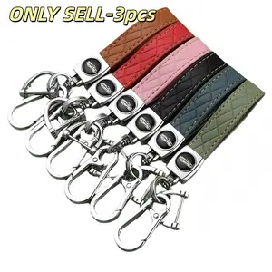 3 simple and light luxury style car keychains, car metal horseshoe clasp pendants, personalized multifunctional keychains with leather, household/outdoor/camping/hiking/rust-proof and scratch-resistant keyring portable hooks