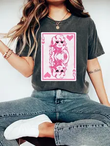 Victoria Maxwell, Womenswear Comfort Color Tee, Valentine's Day Queen of Hearts Shirt, Cute Pink Dolly Valentine Shirt, Valentine's Design, Galentine's Day 2025