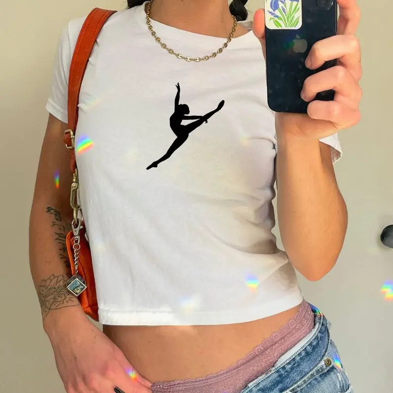 Dancer baby tee, ballerina babytee, ballet dancer graphic tee, trendy balletcore apparel, dance clothing, gift for dancer, trending shirt