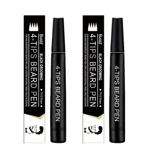 2-Pack Beard Pen – Instantly Fill Sparse Areas & Define Your Look Dual-ended precision tip (4 nibs) for effortless shaping and filling. Waterproof, sweatproof, yet easily removable with no residue. The ultimate multi-functional beard filler for natural-lo