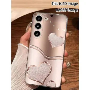 1pc Pink Beach & Moon Design Transparent Soft Phone Case Compatible With Samsung Galaxy A04e/12/A13/A14/A34/A50/A52/A53/A54/S21/S22/S23/S24/S25/S25 Ultra Waterproof Shockproof Anti-Fall Scratch Resistant
