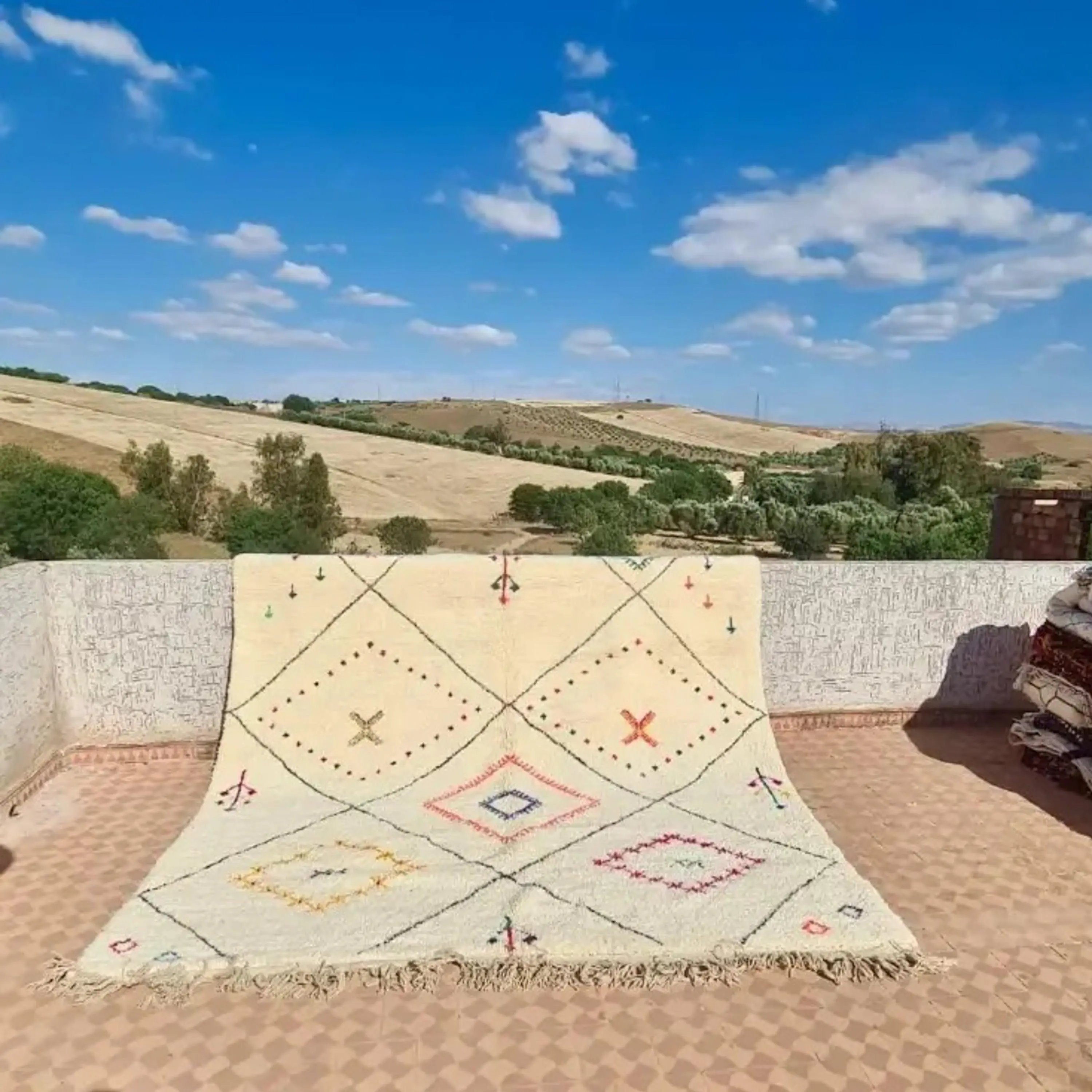 Handmade Moroccan Berber Wool Rug - Reflections of Stars
