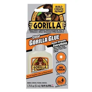 Gorilla Glue 1.75oz - Clear: Water-Resistant Liquid Adhesive for Art, Stationery & Office Use