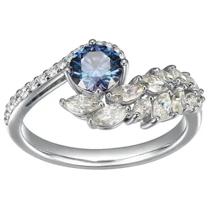 Sterling Silver 1.45 cttw Moissanite Marquise Ring