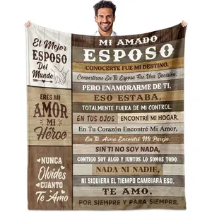 Regalo para Mi Esposo Manta,Gifts Blanket 60"x50",  Gifts for Husband in Spanish, Husband Birthday Gifts, Husband Gift from Wife, Regalos de Cumpleaños/Aniversario/Valentín para Esposo