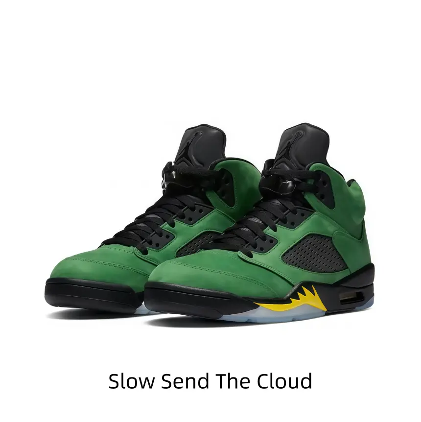 Oregon Green Mid-Top Sneakers with Yellow Flame Midsole & 3M Reflective Tongue – Retro Athletic Meets Urban Edge for Bold Street Style