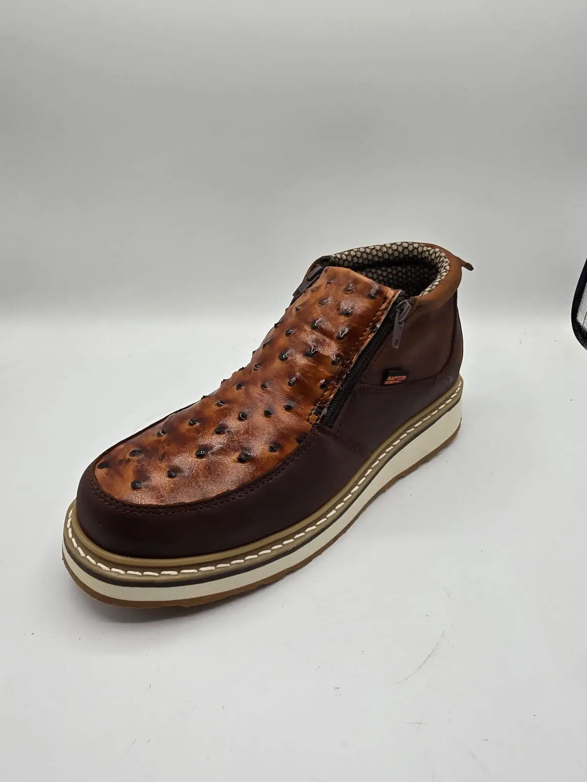 Raptor 515-Imit. Ostrich Cognac Zipper